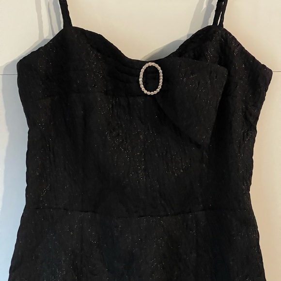 NWT! ($340) Betsey Johnson Black Dress Glitter Rhinestone Formal Party Prom, 6 - Picture 6 of 15